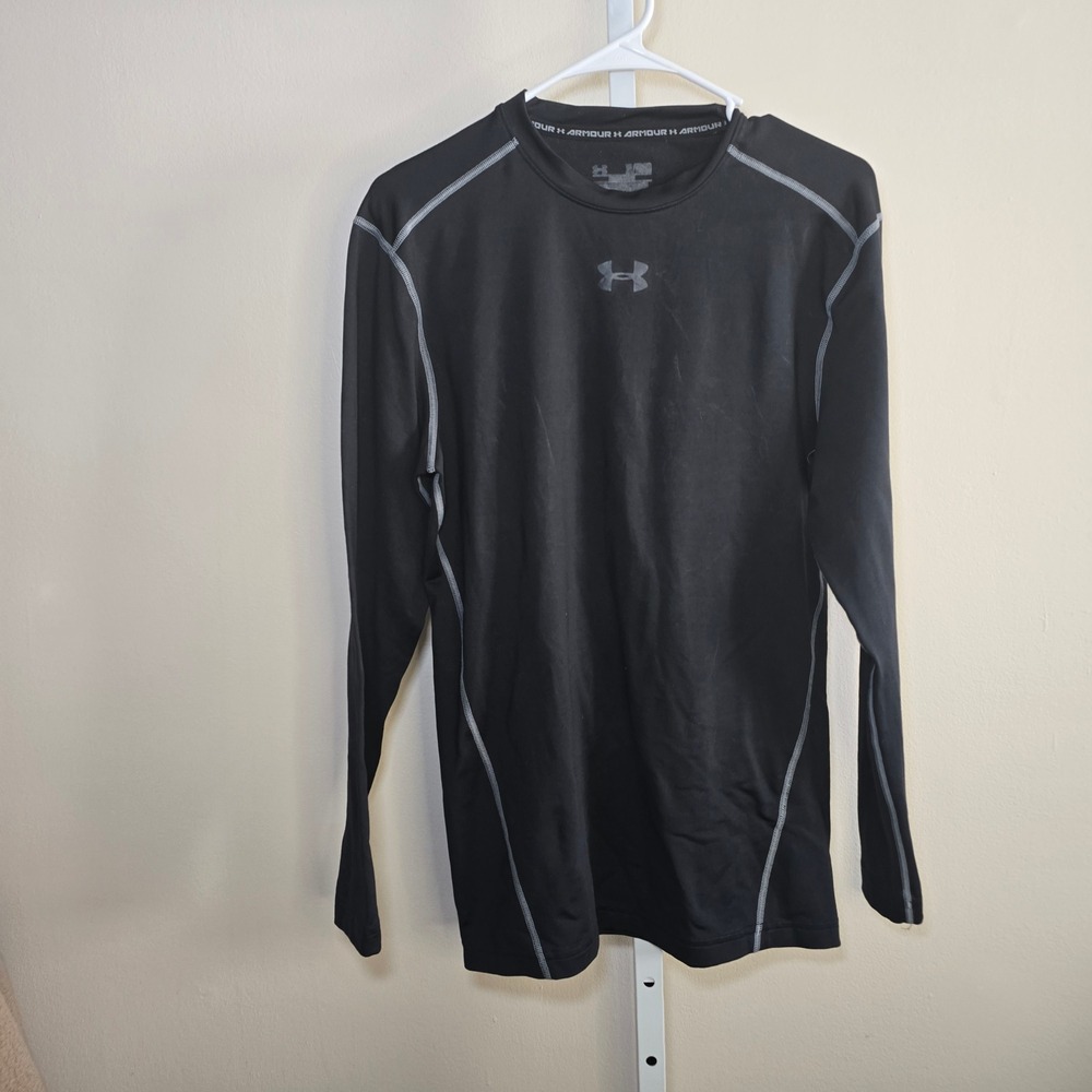 Under Armour Men Black‎ Long Sleeve Compression Baselayer Shirt Top Sz XL